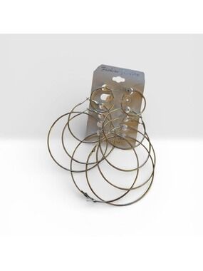 Silver Hoop Earring Set Multi Size